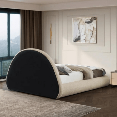 Luna Luxury Upholstered Bed In Towel Suede Fabric