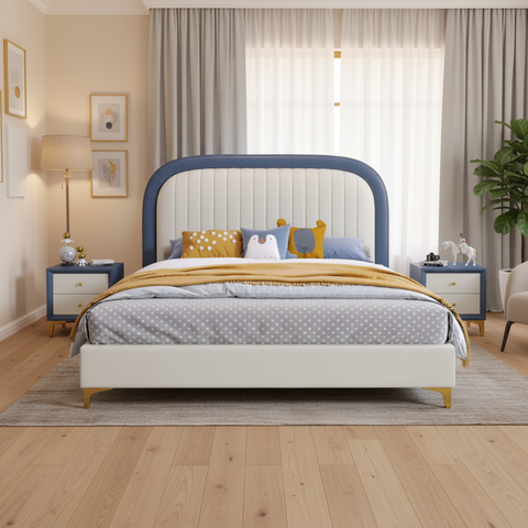Flair Luxury Upholstered Kids Bed Non Storage In Suede