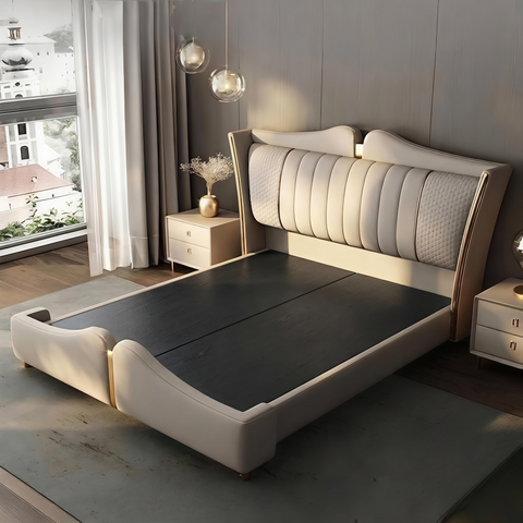 Enri Upholstered Luxury Bed In Fabric