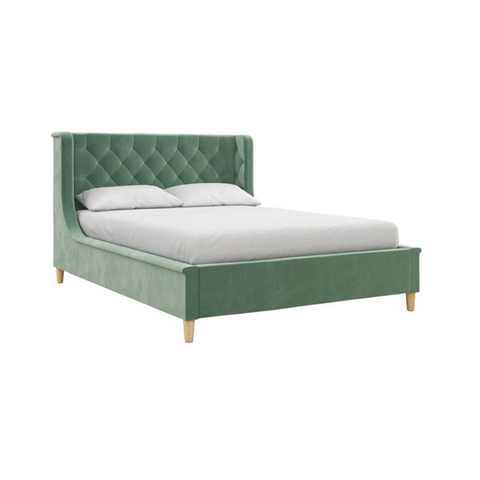 Metios Luxury Upholstered Bed In Suede