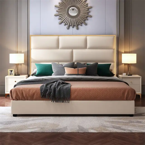 Emerald Modern Upholstered Bed In Leatherette