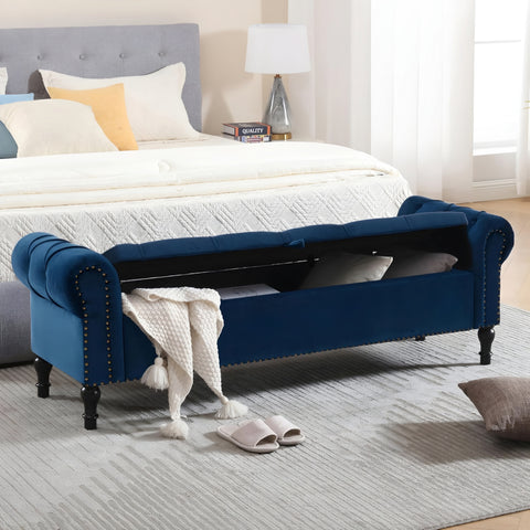 Asiatic Upholstered Ottoman With Storage