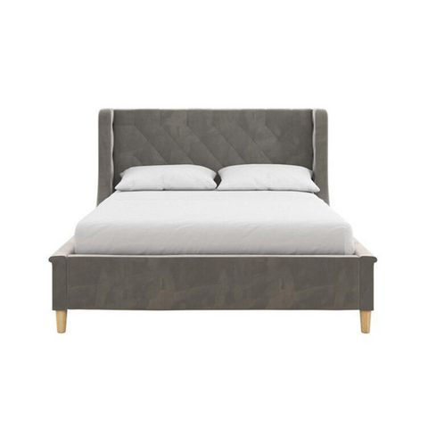 Metios Luxury Upholstered Bed In Suede