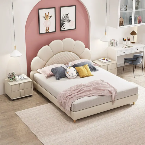 Jorge Luxury Upholstered Kids Bed In Suede
