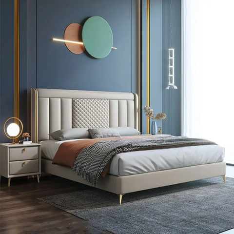 Okinawa Elegance Upholstered Luxury Bed With Hydraulic In Fabric