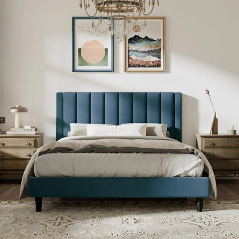 Max Designer Upholstered Bed In Suede