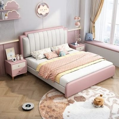 Delta Modern Luxury Upholstered Kids Bed In Suede