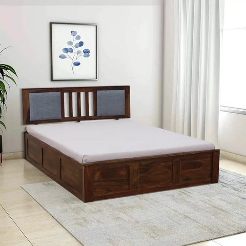 Alpha Solid Wood Wooden Bed