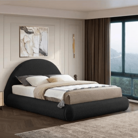 Luna Luxury Upholstered Bed In Towel Suede Fabric