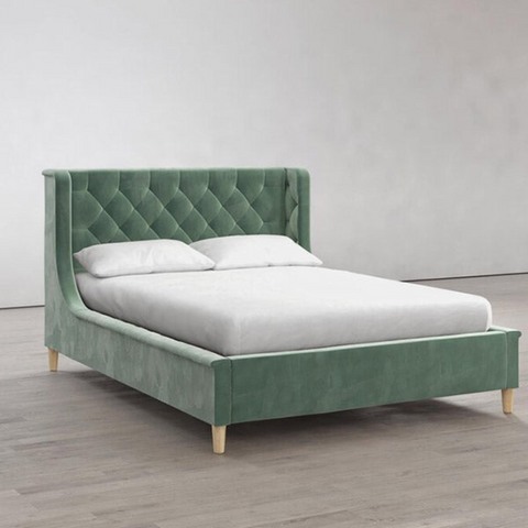 Metios Luxury Upholstered Bed In Suede