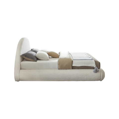 Luna Luxury Upholstered Bed In Towel Suede Fabric