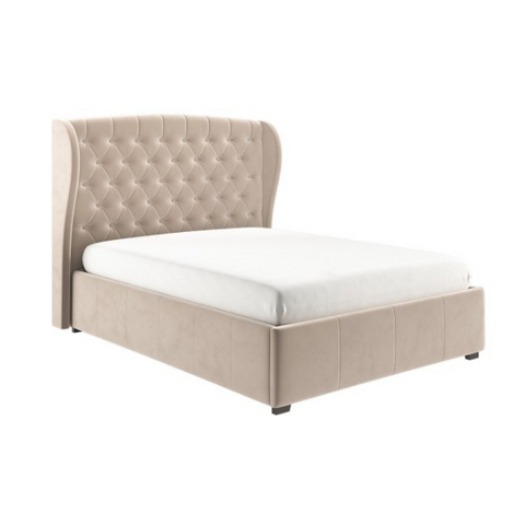 Kobe Modern Upholstered Bed Without Storage In Suede