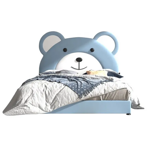 Teddy Premium Upholstered Kids Bed Hydraulic Storage In Suede