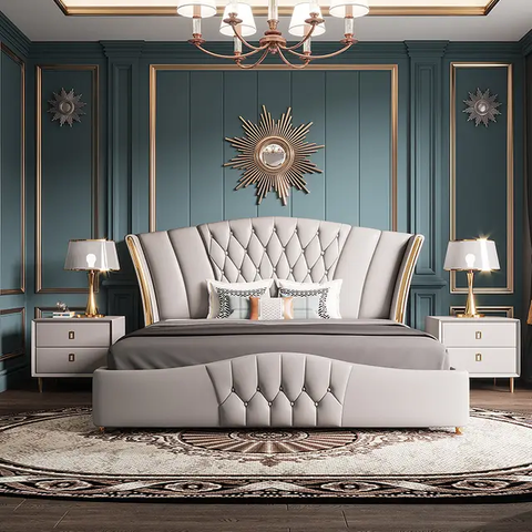 Hamlin Premium Upholstered Bed In Suede
