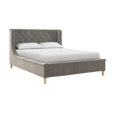 Metios Luxury Upholstered Bed In Suede