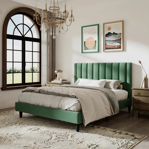 Max Designer Upholstered Bed In Suede