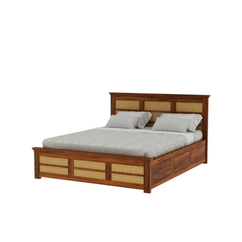 Satin Solid Wood Wooden Bed