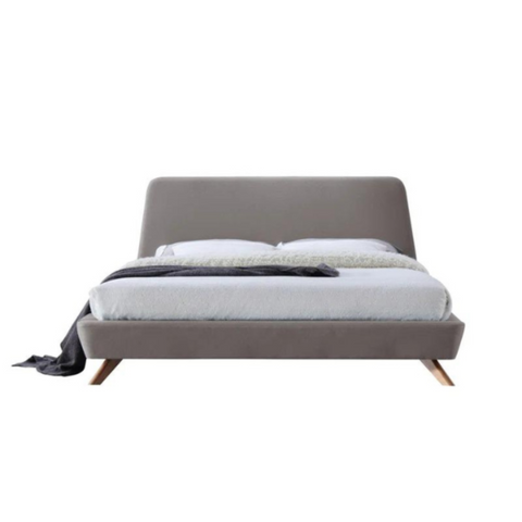Gobbler Modern Upholstered Bed Without Storage In Suede Fabric