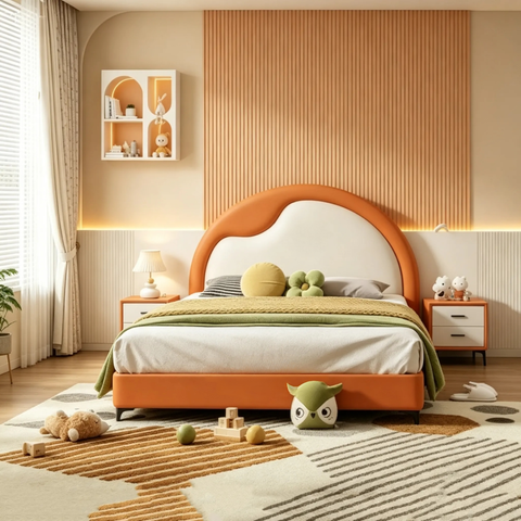 Wonder Luxury Upholstered Kids Bed Non Storage In Suede