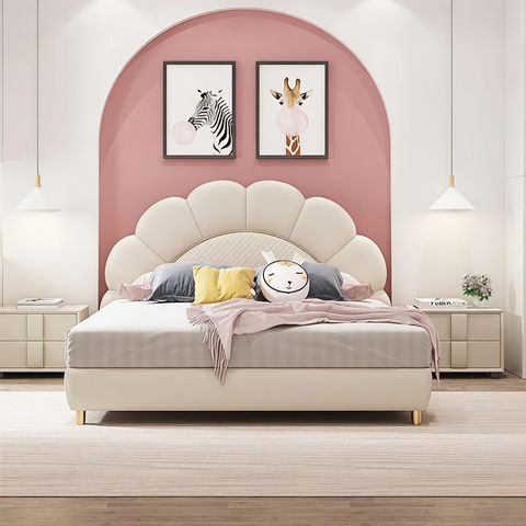 Jorge Luxury Upholstered Kids Bed In Suede