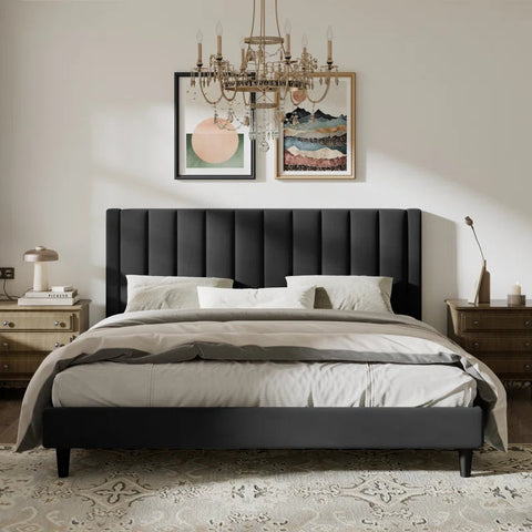 Max Designer Upholstered Bed In Suede