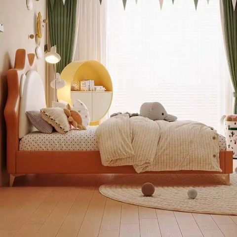 Zoomie Upholstered Kids Modern Bed In Suede