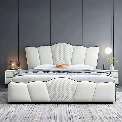Milky White Stylish Upholstered Storage In Leatherette