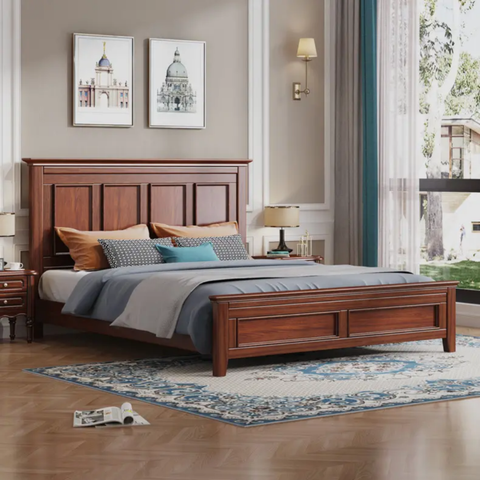 Amber Solid Wood Wooden Bed