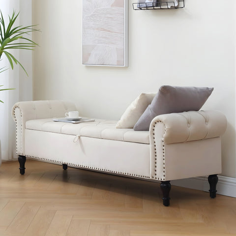 Asiatic Upholstered Ottoman With Storage