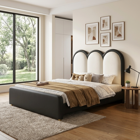 Brady Upholstered Kids Modern Bed In Suede