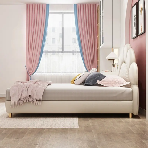 Jorge Luxury Upholstered Kids Bed In Suede