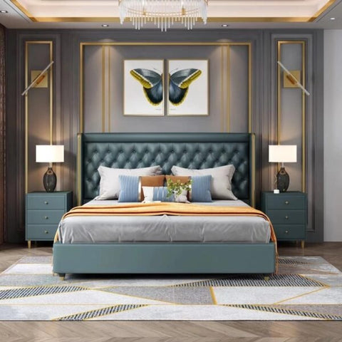 Fallstich Upholstered Luxury Bed In Leatherette