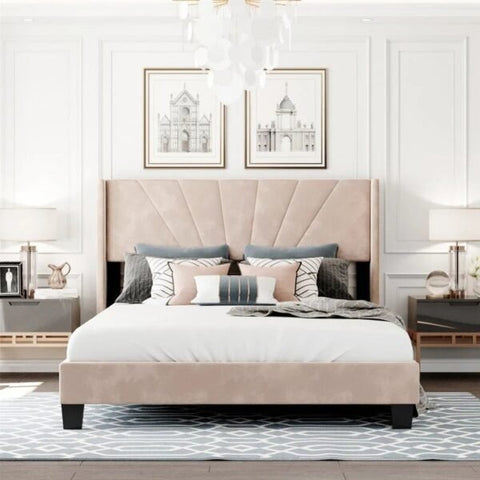 Noax Upholstered Bed Without Storage In Suede