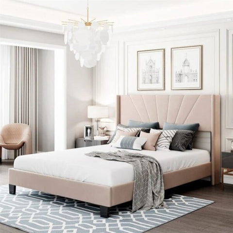 Noax Upholstered Bed Without Storage In Suede