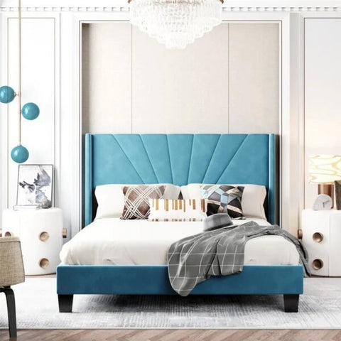 Noax Upholstered Bed Without Storage In Suede
