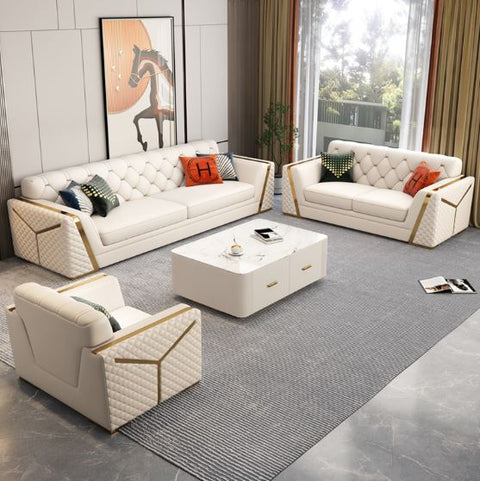Tufted Loveseat Luxury Sofa Set