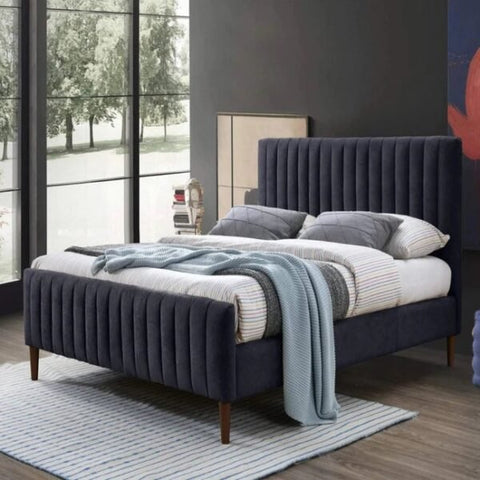 Konya Luxury Upholstered Bed Without Storage In Suede