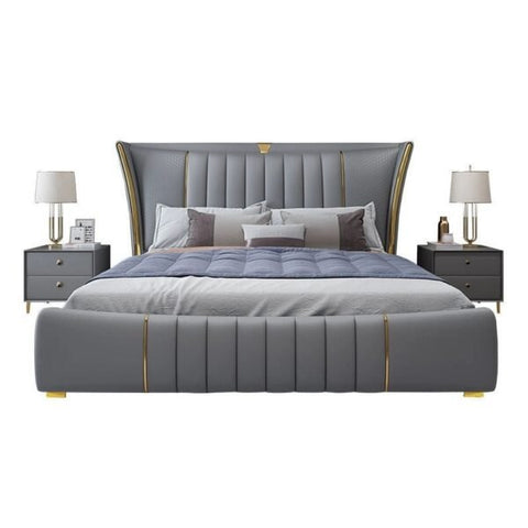 Ankara Upholstered Bed in Bedroom Setup – Queen & King Sizes With and Without Storage