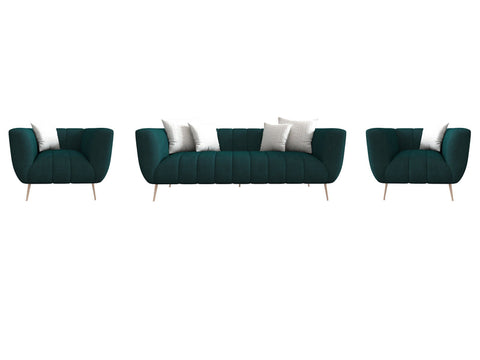 Darwin Dazzle Sofa Set In Velvet