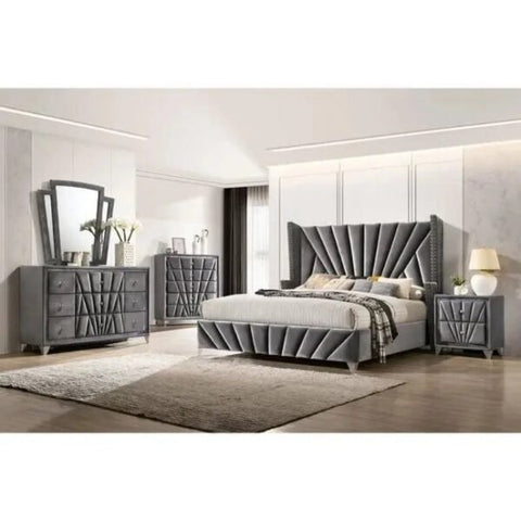 Bartın Upholstered Modern Bed In Suede