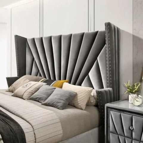 Bartın Upholstered Modern Bed In Suede