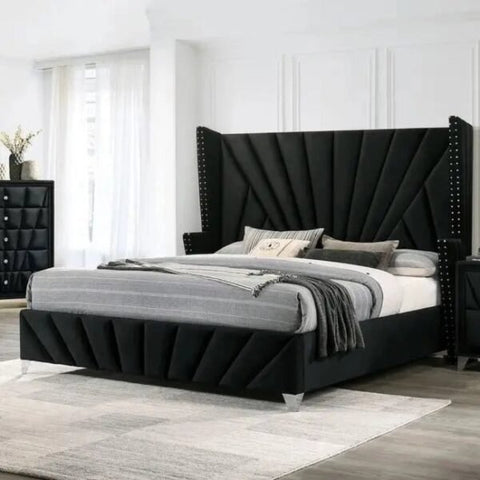 Bartın Upholstered Modern Bed In Suede