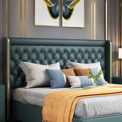 Fallstich Upholstered Luxury Bed In Leatherette