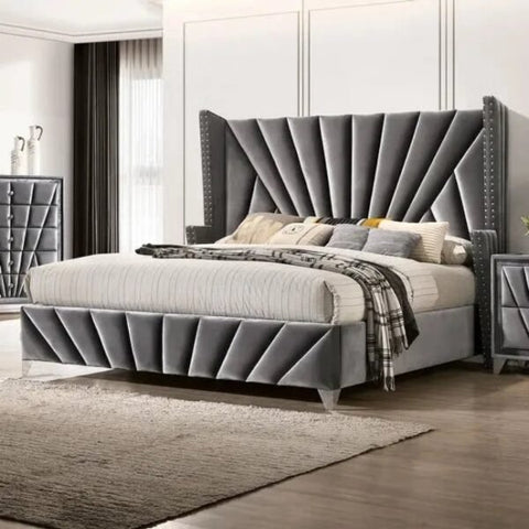 Bartın Upholstered Modern Bed In Suede