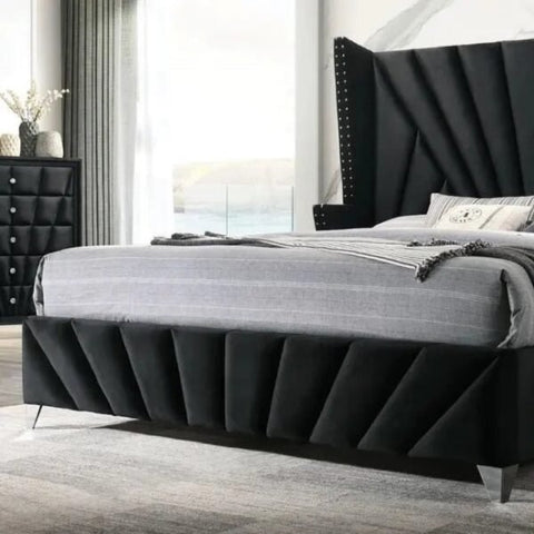 Bartın Upholstered Modern Bed In Suede