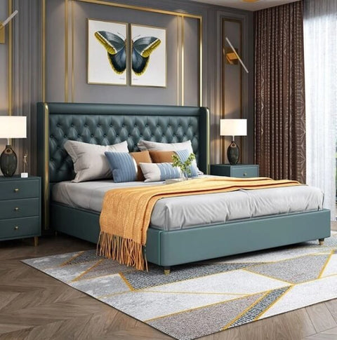 Fallstich Upholstered Luxury Bed In Leatherette