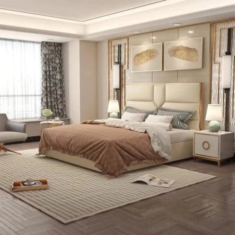 Rolex Premium Upholstered Bed In Suede