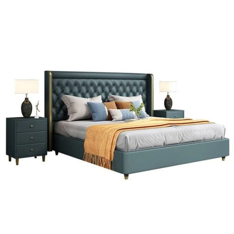 Fallstich Upholstered Luxury Bed In Leatherette